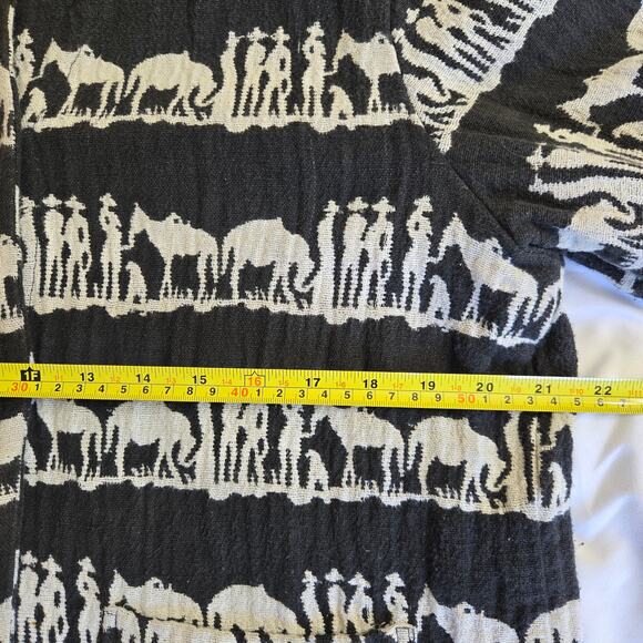 CHICO'S DESIGN Vtg 90s Artsy Indie Folksy Boho Llamas Alpacas Boxy Jacket M - Picture 9 of 11